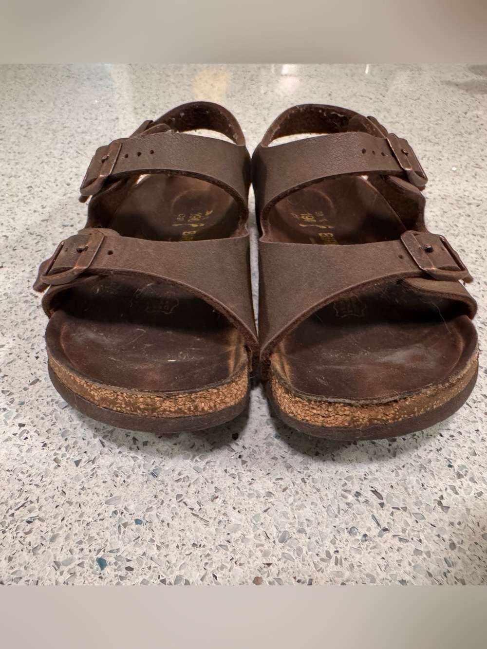 Birkenstock Milano Brown Suede Triple Strap Sandals Size 12 - Picture 6 of 10